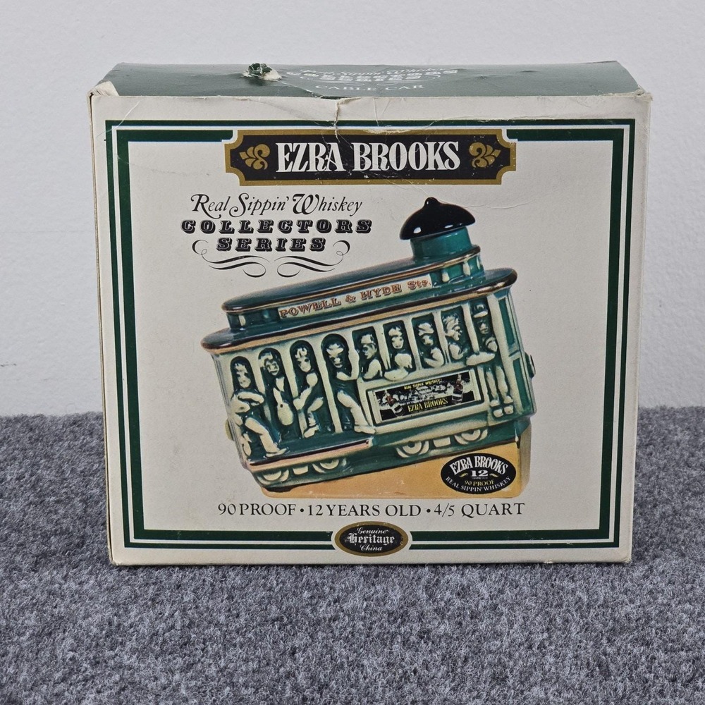 Ezra Brooks Cable Car Decanter 1968 Powell & Hyde w/ Box Empty 12 Year‎ - Picture 8 of 12
